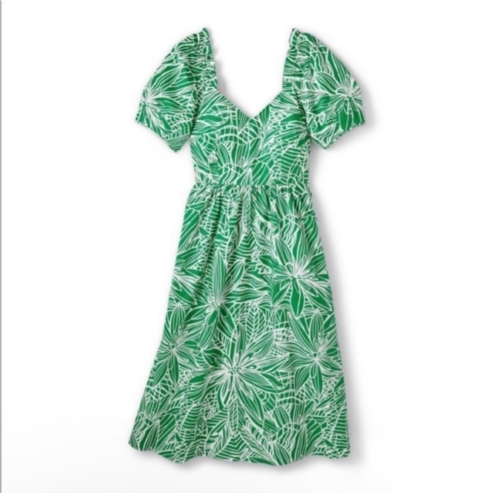 TABITHA BROWN X TARGET Linear Floral Print Tie-back Dress Size 10 NWOT
